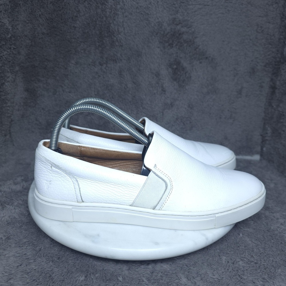 Frye Shoes Mens Size 9.5 White Leather Slip On Comfort Casual Sneakers 3471193
